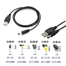 USB-A to 2.0-5.5mm Barrel Jack