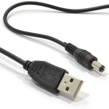 USB-A to 2.1 5.5mm Barrel Jack