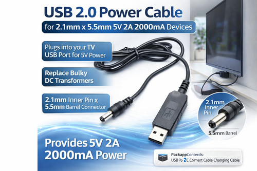 Usb 2 1mm barrel jack - x,