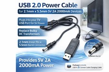 USB to 5.5 x 2.1mm Barrel Jack